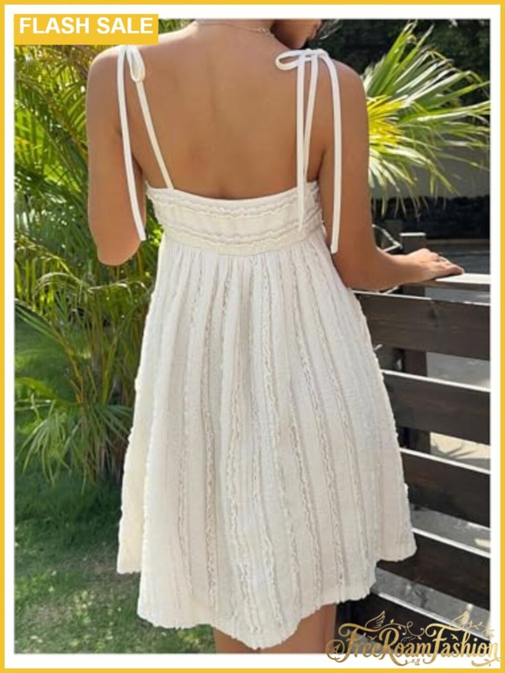 Women's Cami Babydoll Mini Dress Spaghetti Strap Fit & Flare - Picture 2 of 4
